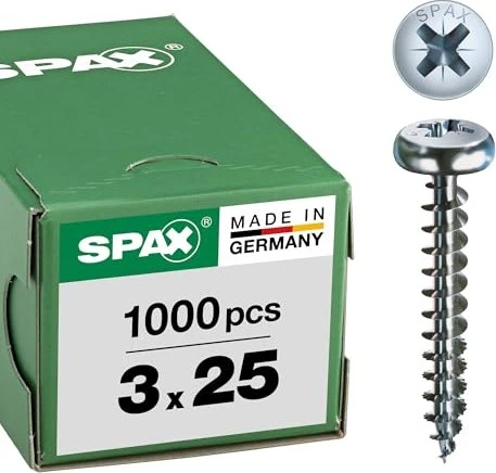 Spax WIROX A9J 4CUT PZ1 Universalschraube, 3x25mm, 1000 Stück
