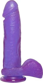 Doc Johnson Crystal Jellies 8" Ballsy Cocks with Suction Cup lila