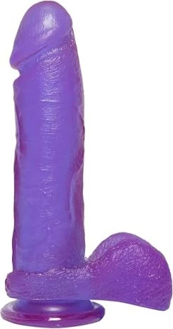 Doc Johnson Crystal Jellies 8" Ballsy Cocks with Suction Cup lila