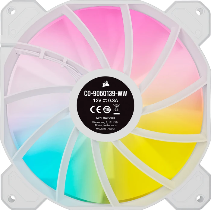 Corsair SP Series iCUE SP140 RGB Elite Dual Fan Kit, weiß, LED-Steuerung, 140mm, 2er-Pack