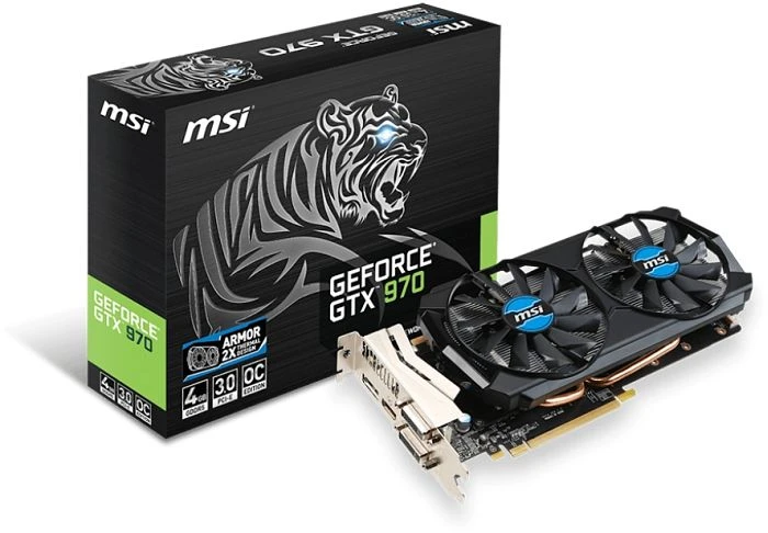 MSI GeForce GTX 970 4GD5T OC, 4GB GDDR5, 2x DVI, HDMI, DP