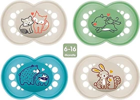 MAM Original Night Schnuller, 6-16M, Silikon, fuchs/bär, 2 Stück