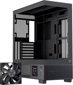 Einarex Prisma S501D Core Black, schwarz, Glasfenster