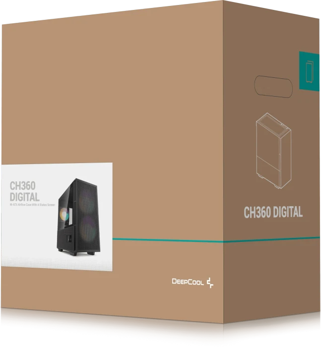 DeepCool CH360 DIGITAL WH, schwarz, Glasfenster