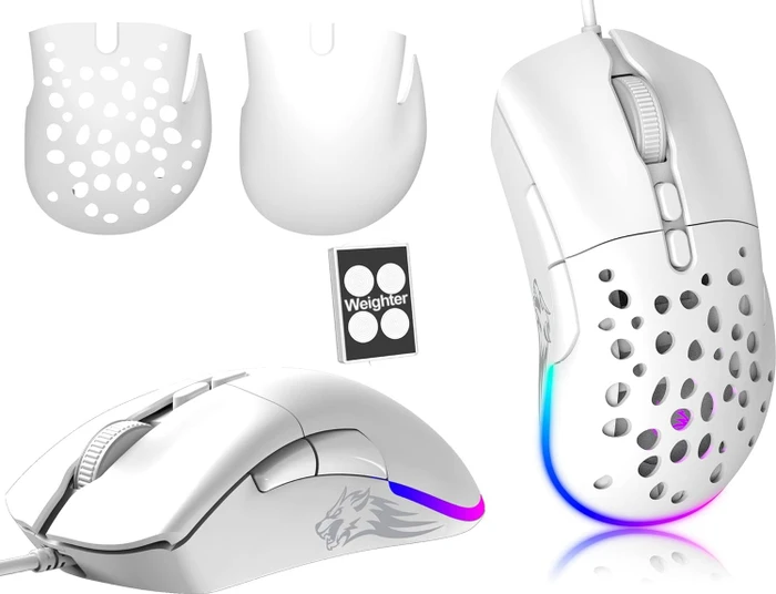 Ziyou Lang D19 RGB Gaming Mouse weiß, USB