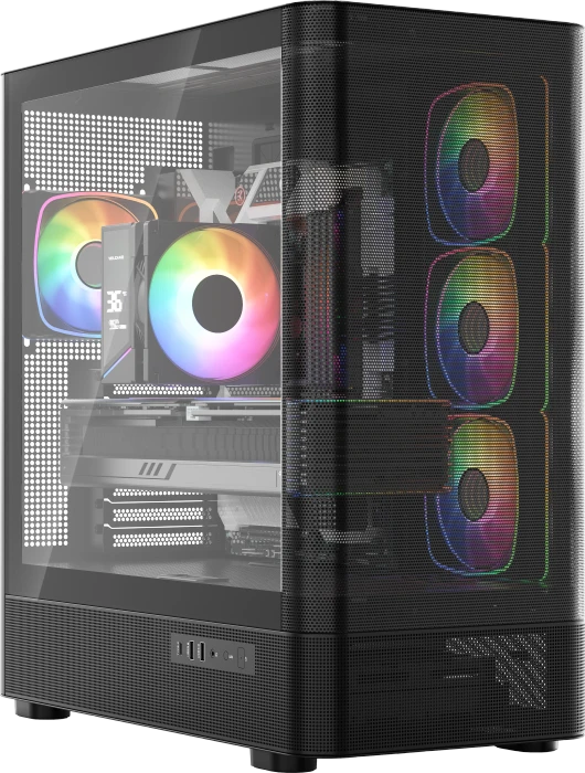 Modecom Volcano AQ300 ARGB Black, Glasfenster