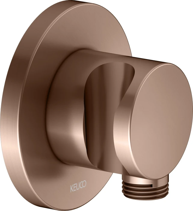 Keuco IXMO 59592 Schlauchanschluss mit Brausehalter rund rotgold gebürstet