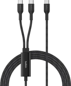 Belkin BoostCharge Pro Geflochtenes USB-C-Doppelkabel 140W weiß