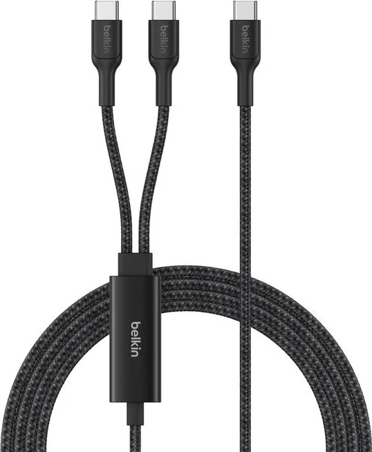 Belkin BoostCharge Pro Geflochtenes USB-C-Doppelkabel 140W weiß