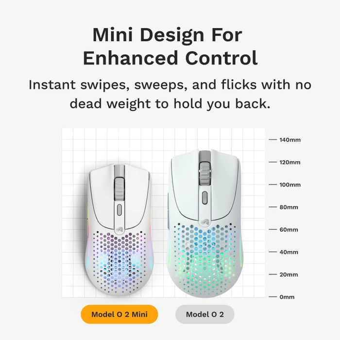 Glorious Model O 2 Mini Wireless weiß matt, USB/Bluetooth