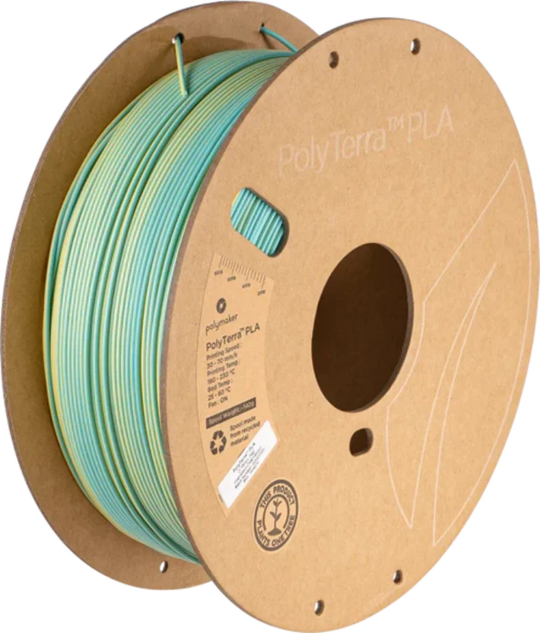Polymaker PolyTerra PLA Dual, Chameleon (Teal-Yellow), Spule, 1.75mm, 1.00kg
