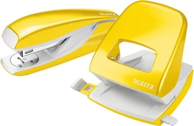 Leitz New NeXXt WOW, Bürolocher und Büroheftgerät Metall, gelb, Set