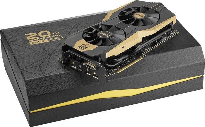 ASUS GeForce GTX 980 Ti 20th Anniversary Gold Edition, GOLD20TH-GTX980Ti-P-6G-GAMING, 6GB GDDR5, DVI, HDMI, 3x DP