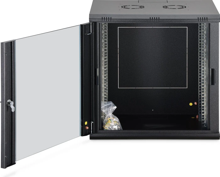Digitus Dynamic-N Serie 19" Wandgehäuse 12HE, unmontiert, Sicherheitsglastür, IP2X, RAL 9005, 450mm tief