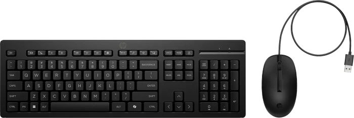 HP 225 Wired Mouse and Keyboard Combo G2, mit Copilot-Taste, schwarz, USB, DE