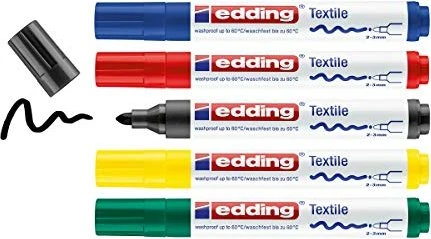 edding 4500 Textilmarker basic sortiert, 5er-Set