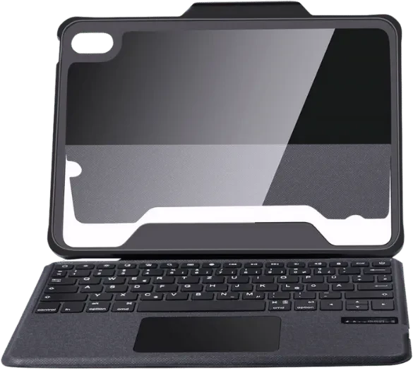 Deqster Rugged Touch Keyboard Folio für iPad 10, grau, DE