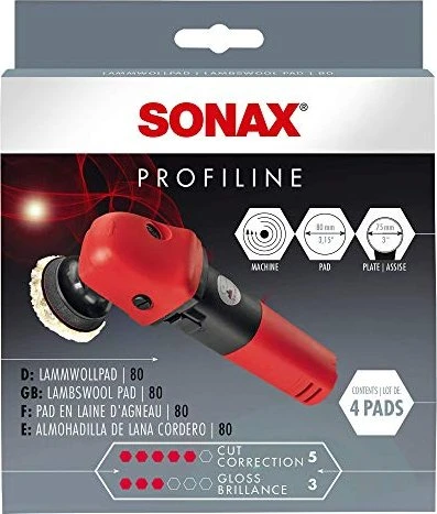 Sonax Profiline Lammwollpad 80, 4 Stück