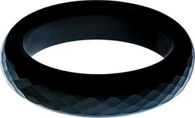 Glassvibrations Penisring mit Schliff schwarz