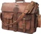 Cuero 18" Vintage Leder Umhängetasche Dark Brown, braun Vorschaubild