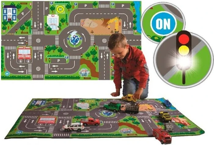 Van Manen Kids Globe Traffic Spielteppich mit LED Lampen