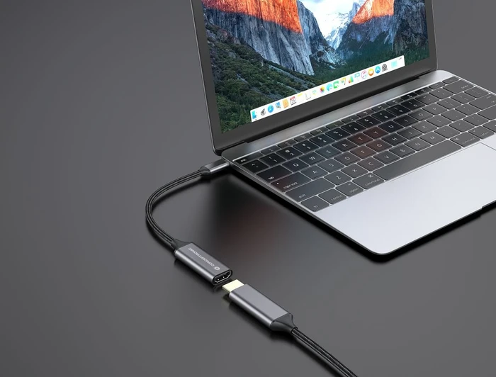 Conceptronic ABBY09G USB-C 3.0 [Stecker] auf HDMI 2.1 [Buchse] 4K, 60Hz, Adapterkabel, grau, 18cm