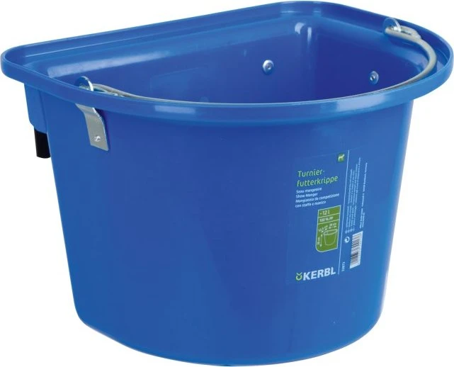Kerbl Turnier-Futterkrippe mit Einhängebügel und Tragegriff, 12l, blau