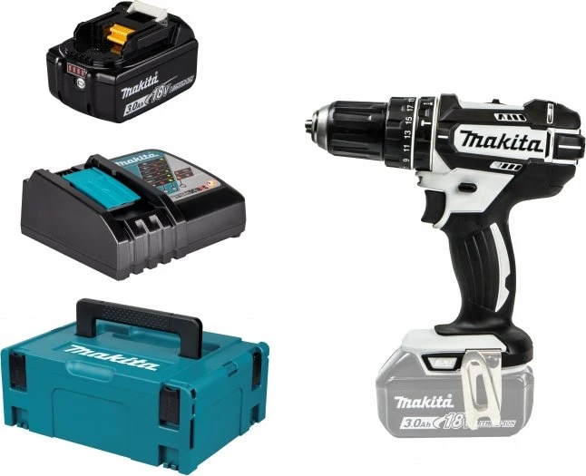 Makita DHP482RF1JW Akku-Schlagbohrschrauber inkl. MAKPAC + Akku 3.0Ah