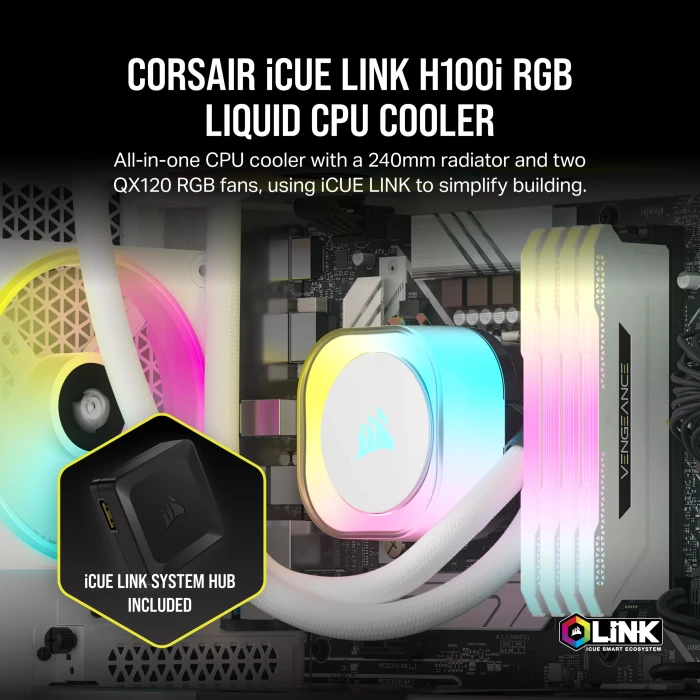 Corsair iCUE LINK H100i RGB, weiß