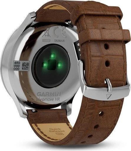 Garmin vivomove HR Premium Aktivitäts-Tracker silber/braun