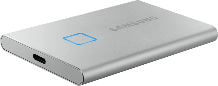 Samsung Portable SSD T7 Touch, Metallic Silver, 2TB, USB-C 3.1