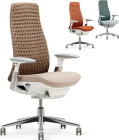 Haworth Fern Digital Knit Bürostuhl, Rahmen weiß, dune rose/beige
