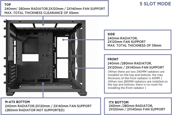 Lian Li O11 Air Mini, schwarz, Glasfenster