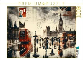 Calvendo Zeitlose Reflexionen: London im Regen durch das Auge der KI