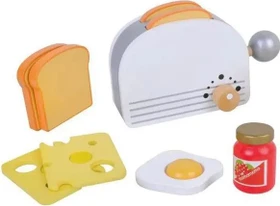ToyToyToy Holz Toaster & Lebensmittel, 12-tlg.
