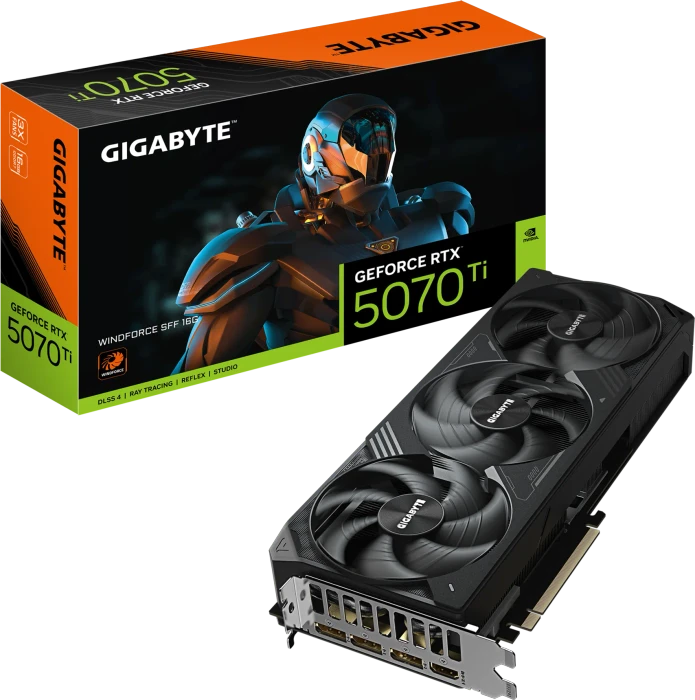 GIGABYTE GeForce RTX 5070 Ti Windforce SFF 16G, 16GB GDDR7, HDMI, 3x DP