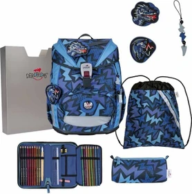 DerDieDas ErgoFlex Light Dark Dragon Schultaschen-Set, 5-tlg.