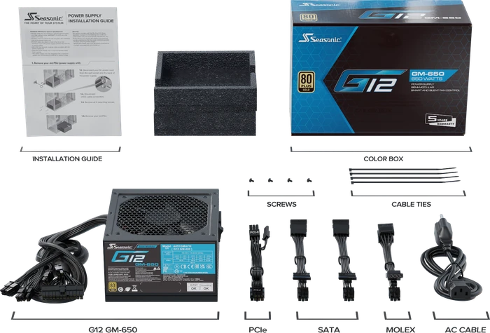 Seasonic G12 GM 650W, ATX 2.3