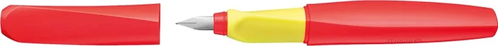 Pelikan Twist neon coral, rechte Hand/linke Hand, mittel, Faltschachtel