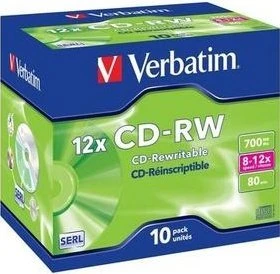 Verbatim CD-RW 80min/700MB, 12x, 10er Jewelcase