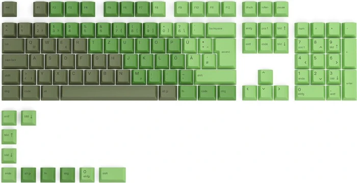 Glorious GPBT Keycaps, Kunststoff (PBT), Olive, grün, 115 Tasten (105+10), ISO-DE