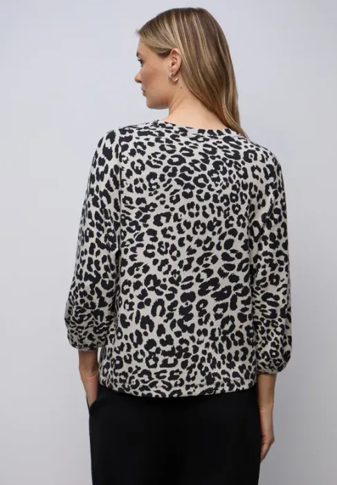 Street One Gemustertes Jacquard Shirt langarm soft beige (Damen)