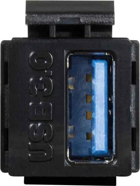LogiLink Keystone Modul USB-A 3.0 Buchse via USB-A 3.0 Buchse, schwarz