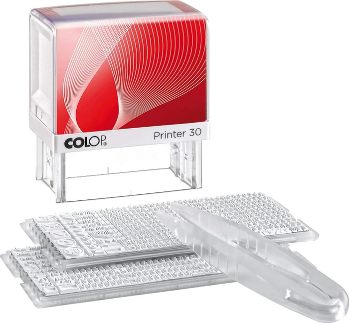 COLOP Printer 30/2 Set Textstempel zum Selbersetzen max. 5 Zeilen, 47x18mm, rot