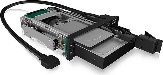 RaidSonic Icy Box IB-174SSK-U, 1x 5.25" Wechselrahmen auf 1x 3.5" und 1x 2.5", 2x USB 3.0