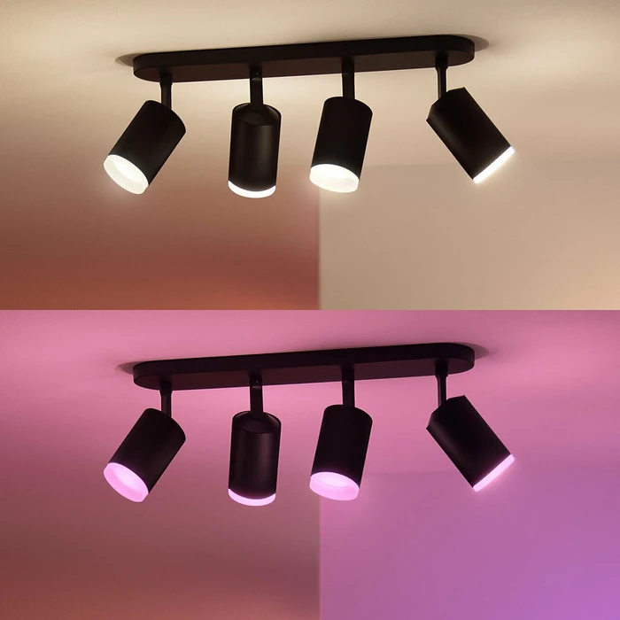 Philips Hue White and Color Ambiance Fugato Spot 4-flammig schwarz
