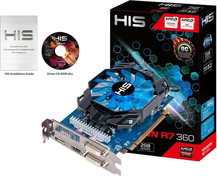 HIS Radeon R7 360 iCooler, 2GB GDDR5, 2x DVI, HDMI, DP