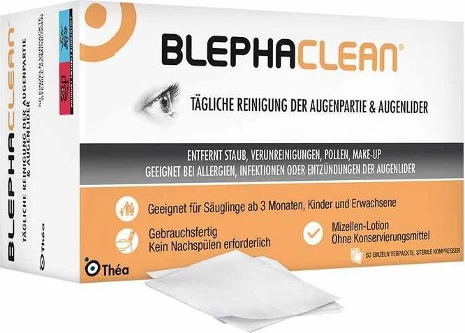 Thea Pharma Blephaclean Sterile Kompressen, 50 Stück