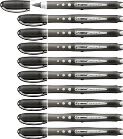 STABILO worker+ colorful Medium Tintenroller (Mine) schwarz/weiß, 10er-Pack