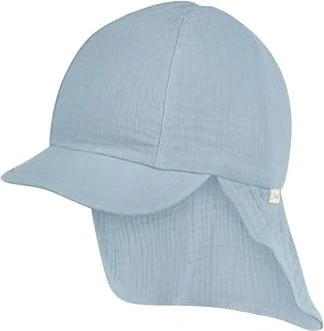 Sterntaler Schirmmütze mit UV Schutz und Nackenschutz aus Musselin Mütze hellblau (Junior)
